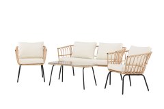 Venture Design AB Set za dnevni boravak 2 fotelje, sofa, stol, stol 95x50x45 cm, crni