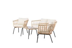 Venture Design AB Set za dnevni boravak 2 fotelje, sofa, stol, stol 95x50x45 cm, crni
