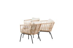 Venture Design AB Set za dnevni boravak 2 fotelje, sofa, stol, stol 95x50x45 cm, crni
