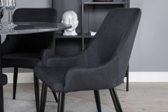 Venture Design AB Set za blagovanje Estelle s stolom Plaza 106x75 cm, stolica 58x86x49 cm, crna