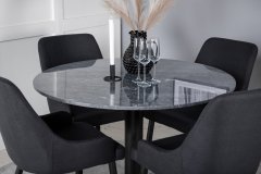 Venture Design AB Set za blagovanje Estelle s stolom Plaza 106x75 cm, stolica 58x86x49 cm, crna