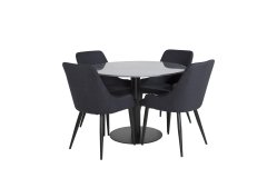 Venture Design AB Set za blagovanje Estelle s stolom Plaza 106x75 cm, stolica 58x86x49 cm, crna