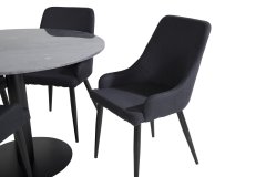 Venture Design AB Set za blagovanje Estelle s stolom Plaza 106x75 cm, stolica 58x86x49 cm, crna