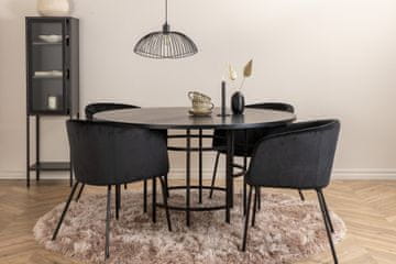 Venture Design AB Set za blagovaonski stol i stolice, okrugli stol 140x74 cm, stolica 55x78x55 cm, crna