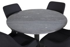 Venture Design AB Set za blagovanje Estelle s stolom Plaza 106x75 cm, stolica 58x86x49 cm, crna