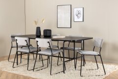 Venture Design AB Set za blagovanje Uno i Kenth stol 74x200x90 cm stolica 52x76x40 cm crna