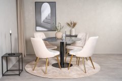 Venture Design AB Set za blagovanje Estelle stol 106x75 cm stolica 66x88,5x50 cm bež