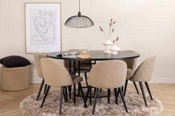 Venture Design AB Set blagovaonskog stola i stolica Copenhagen, stol 140x74 cm, stolice 57x76,5x50 cm, crna, bež