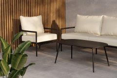 Venture Design AB Set za dnevni boravak Taromina, stol 109x59x41,5 cm, crno-bež