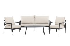 Venture Design AB Set za dnevni boravak Taromina, stol 109x59x41,5 cm, crno-bež