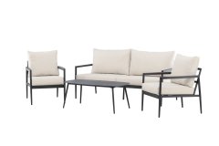 Venture Design AB Set za dnevni boravak Taromina, stol 109x59x41,5 cm, crno-bež