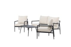 Venture Design AB Set za dnevni boravak Taromina, stol 109x59x41,5 cm, crno-bež