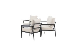Venture Design AB Set za dnevni boravak Taromina, stol 109x59x41,5 cm, crno-bež