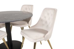 Venture Design AB Set za blagovanje Estelle stol 106x75 cm stolica 66x88,5x50 cm bež