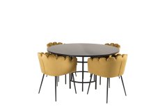 Venture Design AB Set za blagovaonski stol i stolice Copenhagen Limhamn Stol 140x74 cm Crno Žuti