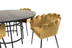 Venture Design AB Set za blagovaonski stol i stolice Copenhagen Limhamn Stol 140x74 cm Crno Žuti