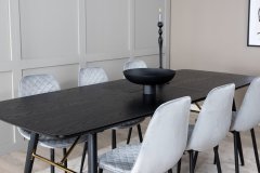 Venture Design AB Set za blagovanje stol i stolice 180x85x76 cm stol crno sivi
