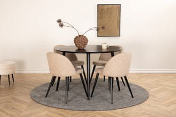 Venture Design AB Set blagovaonskog stola i stolica Dipp, stol 115 cm, stolica 57x76,5x50 cm, crna, bež