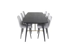 Venture Design AB Set za blagovanje stol i stolice 180x85x76 cm stol crno sivi