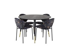 Venture Design AB Set za blagovanje stol i stolice Dipp i Vault 115x75 cm crne boje