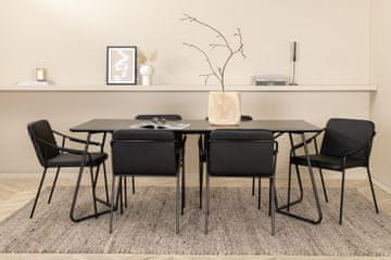 Venture Design AB Set blagovaonskog stola i stolica Petra i stol Tvist 75x190x90 cm Stolica 59x77x53 cm Crna
