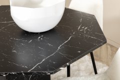 Venture Design AB Set za blagovanje Stol Marbs 110x75 cm Stolac 53x87x44 cm Crno Bijeli