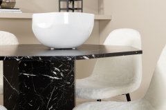 Venture Design AB Set za blagovanje Stol Marbs 110x75 cm Stolac 53x87x44 cm Crno Bijeli
