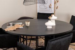 Venture Design AB Set za blagovanje Copenhagen Petra stol 140x74 cm stolica 60x87x57 cm crna