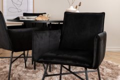 Venture Design AB Set za blagovanje Copenhagen Petra stol 140x74 cm stolica 60x87x57 cm crna