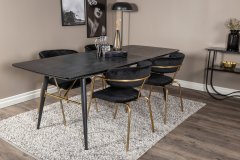 Venture Design AB Set za blagovanje Arrow stol 76x180x85 cm stolica 61x79x58 cm crna