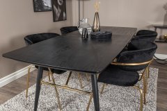 Venture Design AB Set za blagovanje Arrow stol 76x180x85 cm stolica 61x79x58 cm crna