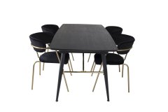 Venture Design AB Set za blagovanje Arrow stol 76x180x85 cm stolica 61x79x58 cm crna
