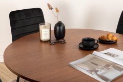 Venture Design AB Set za blagovanje Bianca okrugli stol i Windu Lyx stolice Stol 110 cm Stolice 49x94x43 cm Orah Crna