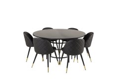 Venture Design AB Set za blagovanje Stol Copenhagen 140x74 cm Stolica 57x76,5x50 cm Crna