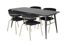 Venture Design AB Set za blagovanje Arrow stol 76x180x85 cm stolica 61x79x58 cm crna