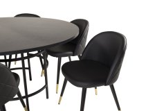 Venture Design AB Set za blagovanje Stol Copenhagen 140x74 cm Stolica 57x76,5x50 cm Crna