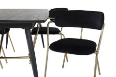 Venture Design AB Set za blagovanje Arrow stol 76x180x85 cm stolica 61x79x58 cm crna