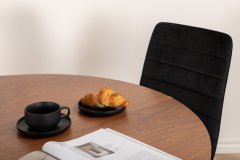Venture Design AB Set za blagovanje Bianca okrugli stol i Windu Lyx stolice Stol 110 cm Stolice 49x94x43 cm Orah Crna
