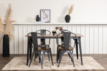 Venture Design AB Set blagovaonskog stola i stolica Tempe, stol 75x140x80 cm, stolica 51x85x36 cm, orah