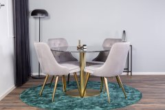 Venture Design AB Set za blagovanje okrugli stol 106 cm, stolica 66x88,5x50 cm, siva