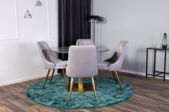 Venture Design AB Set za blagovanje okrugli stol 106 cm, stolica 66x88,5x50 cm, siva