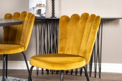 Venture Design AB Set za blagovanje Stol i stolice Copenhagen Limhamn Stol 140x74 cm Stolica 54x82,5x44,5 cm Crna Žuta
