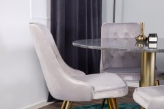 Venture Design AB Set za blagovanje okrugli stol 106 cm, stolica 66x88,5x50 cm, siva