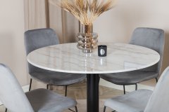 Venture Design AB Set za blagovanje Estelle i stol Muce 106x75 cm bijeli sivi