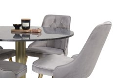 Venture Design AB Set za blagovanje okrugli stol 106 cm, stolica 66x88,5x50 cm, siva