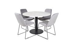 Venture Design AB Set za blagovanje Estelle i stol Muce 106x75 cm bijeli sivi
