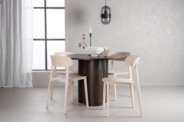 Venture Design AB Set blagovaonskog stola i stolica Olivia i stol Åstol 110x75 cm, boja moka i bež