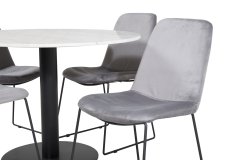 Venture Design AB Set za blagovanje Estelle i stol Muce 106x75 cm bijeli sivi