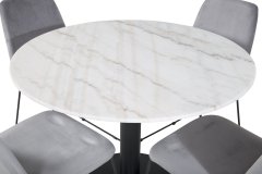 Venture Design AB Set za blagovanje Estelle i stol Muce 106x75 cm bijeli sivi