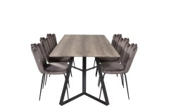 Venture Design AB Set za blagovaonski stol i stolice 75x180x90 cm stol, 54x82.5x44.5 cm stolica, siva